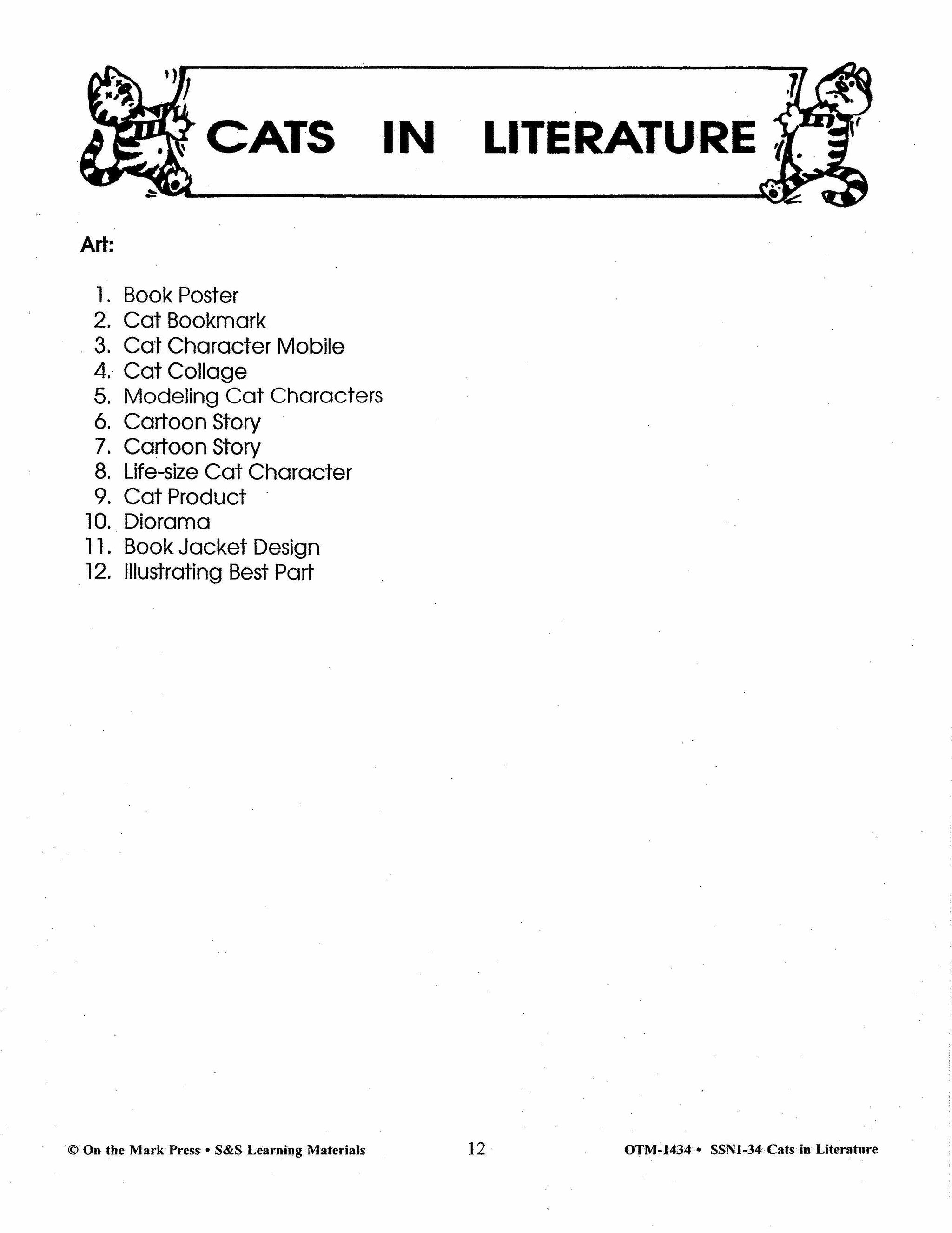 Cats in Literature Gr. 4-6