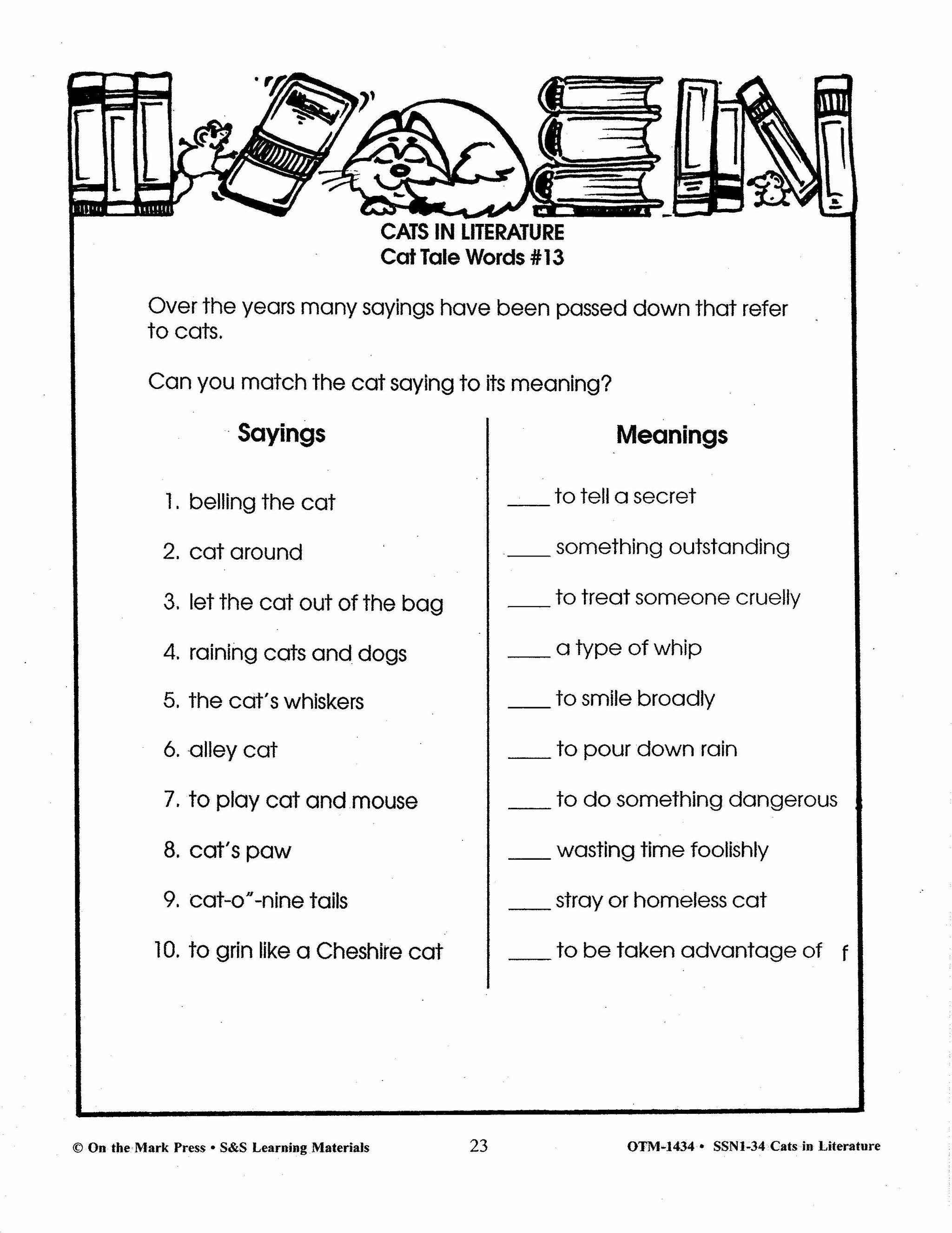 Cats in Literature Gr. 4-6