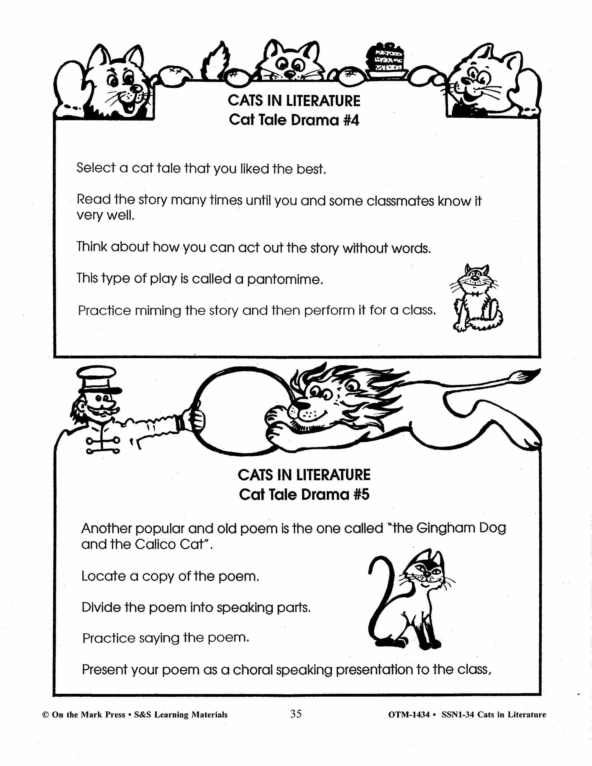 Cats in Literature Gr. 4-6