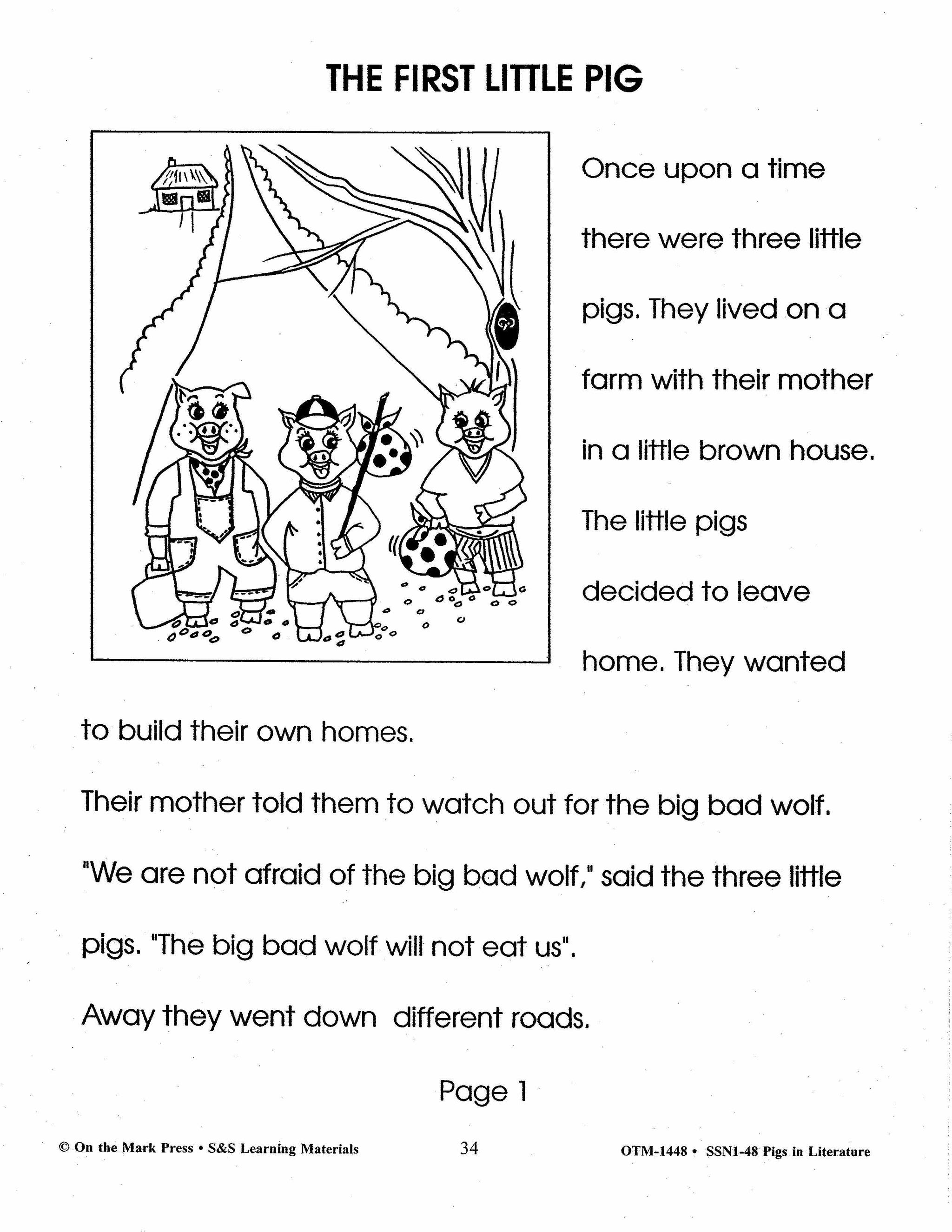 Pigs in Literature - The Three Little Pigs Grades 2-4