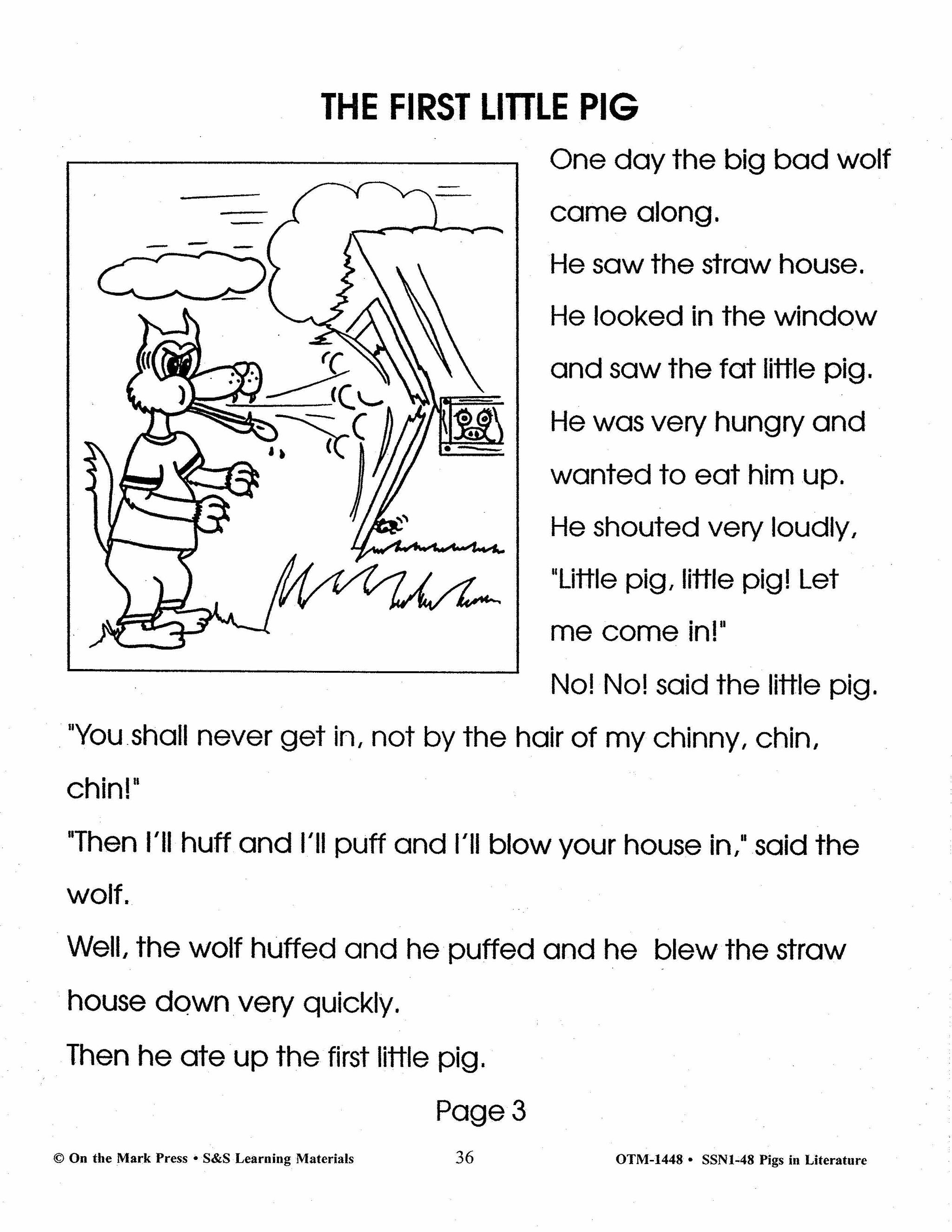 Pigs in Literature - The Three Little Pigs Grades 2-4