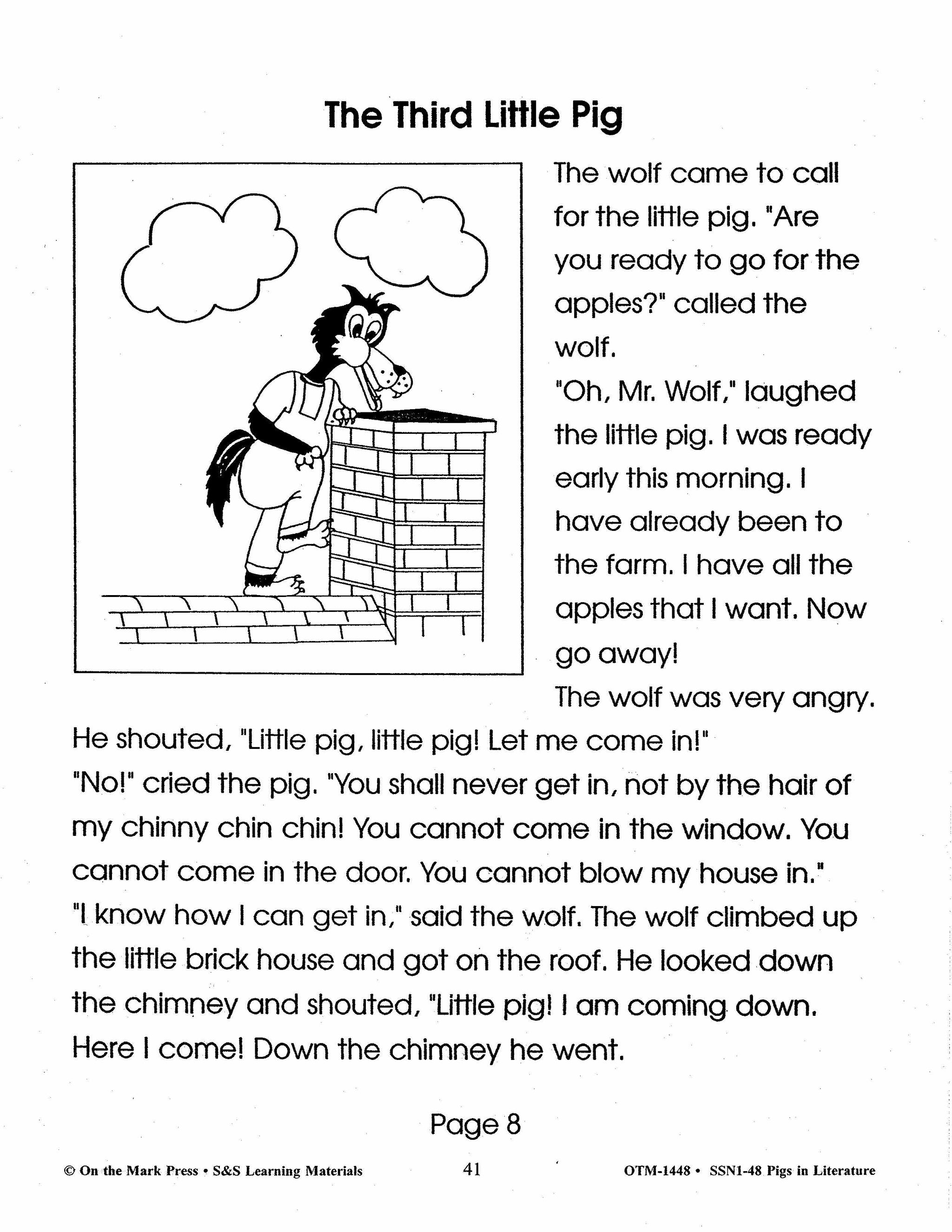 Pigs in Literature - The Three Little Pigs Grades 2-4