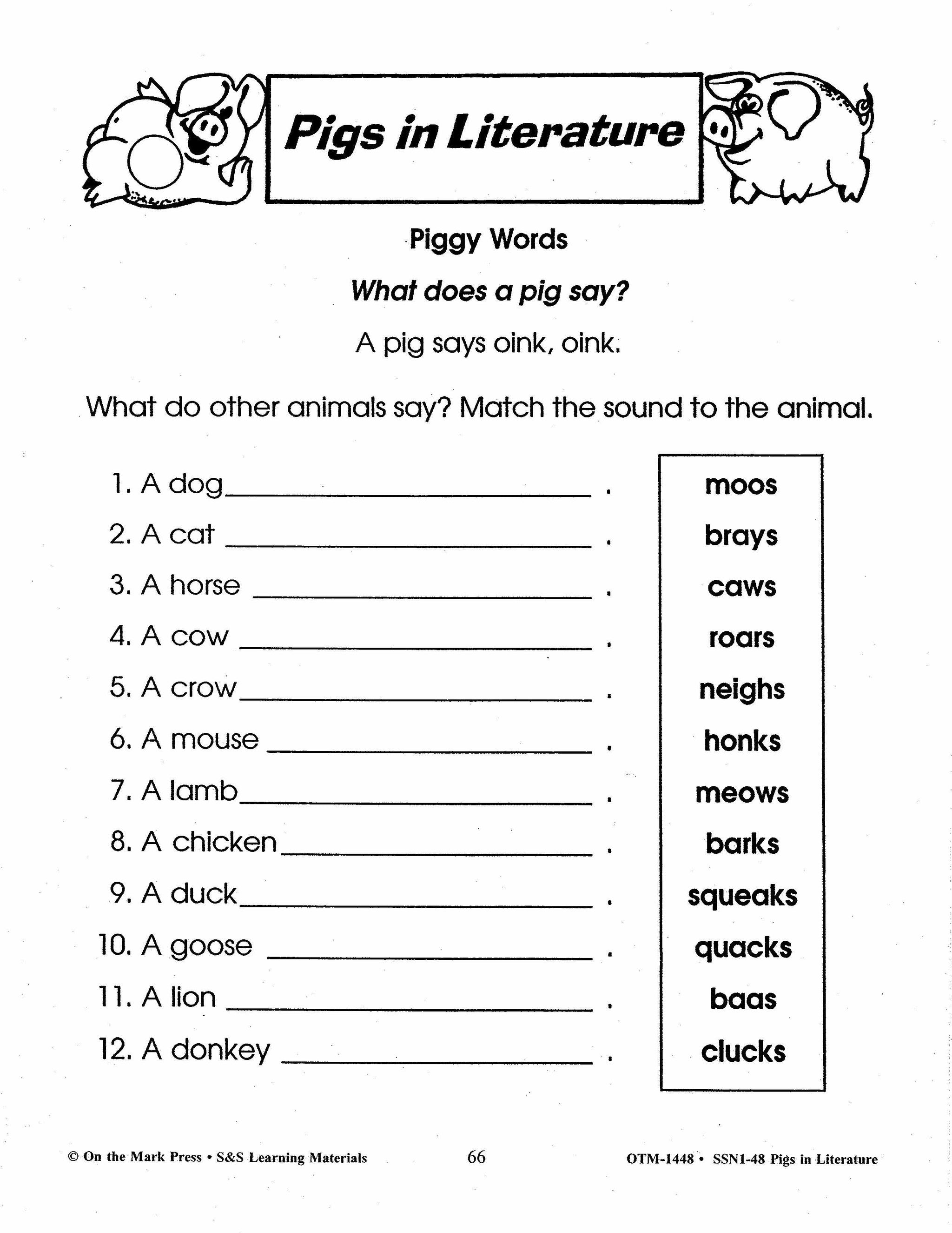 Pigs in Literature - The Three Little Pigs Grades 2-4