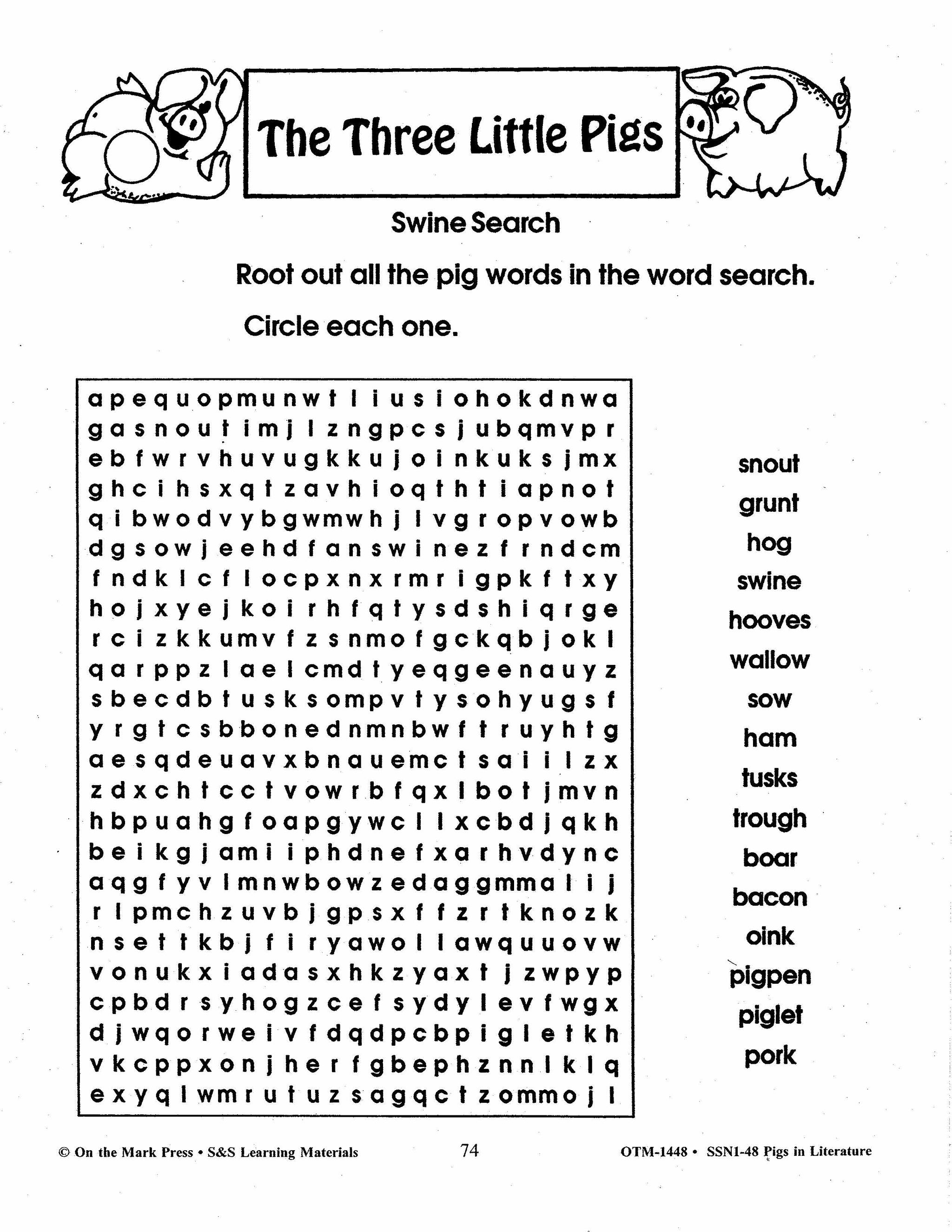 Pigs in Literature - The Three Little Pigs Grades 2-4