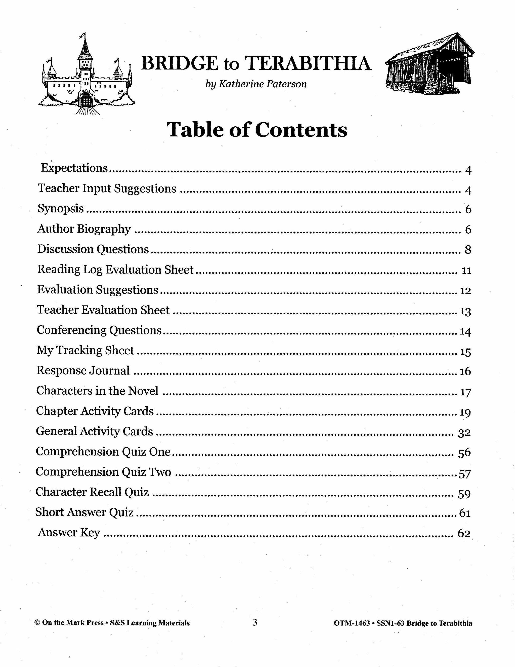 Bridge to Terabithia, by Katherine Paterson Lit Link Grades 4-6