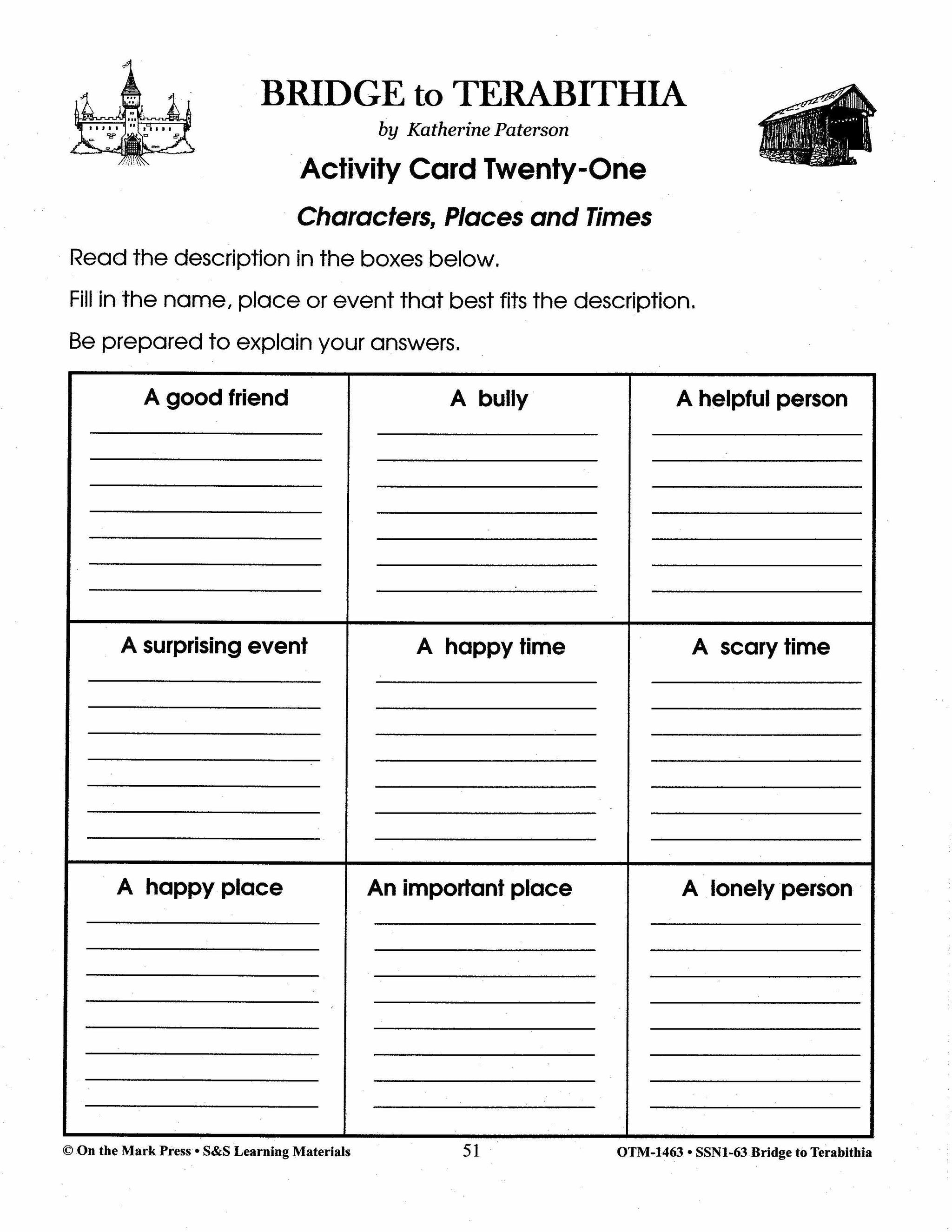 Bridge to Terabithia, by Katherine Paterson Lit Link Grades 4-6