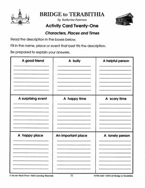 Bridge to Terabithia, by Katherine Paterson Lit Link Grades 4-6