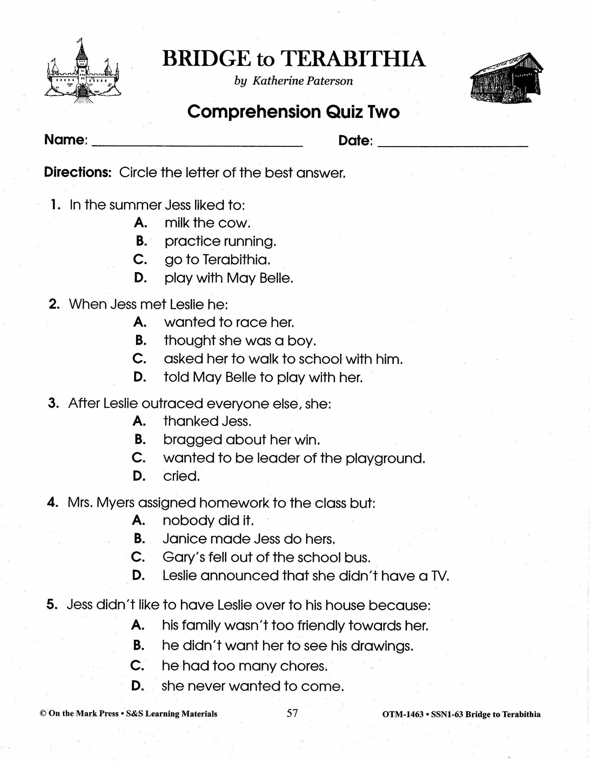 Bridge to Terabithia, by Katherine Paterson Lit Link Grades 4-6