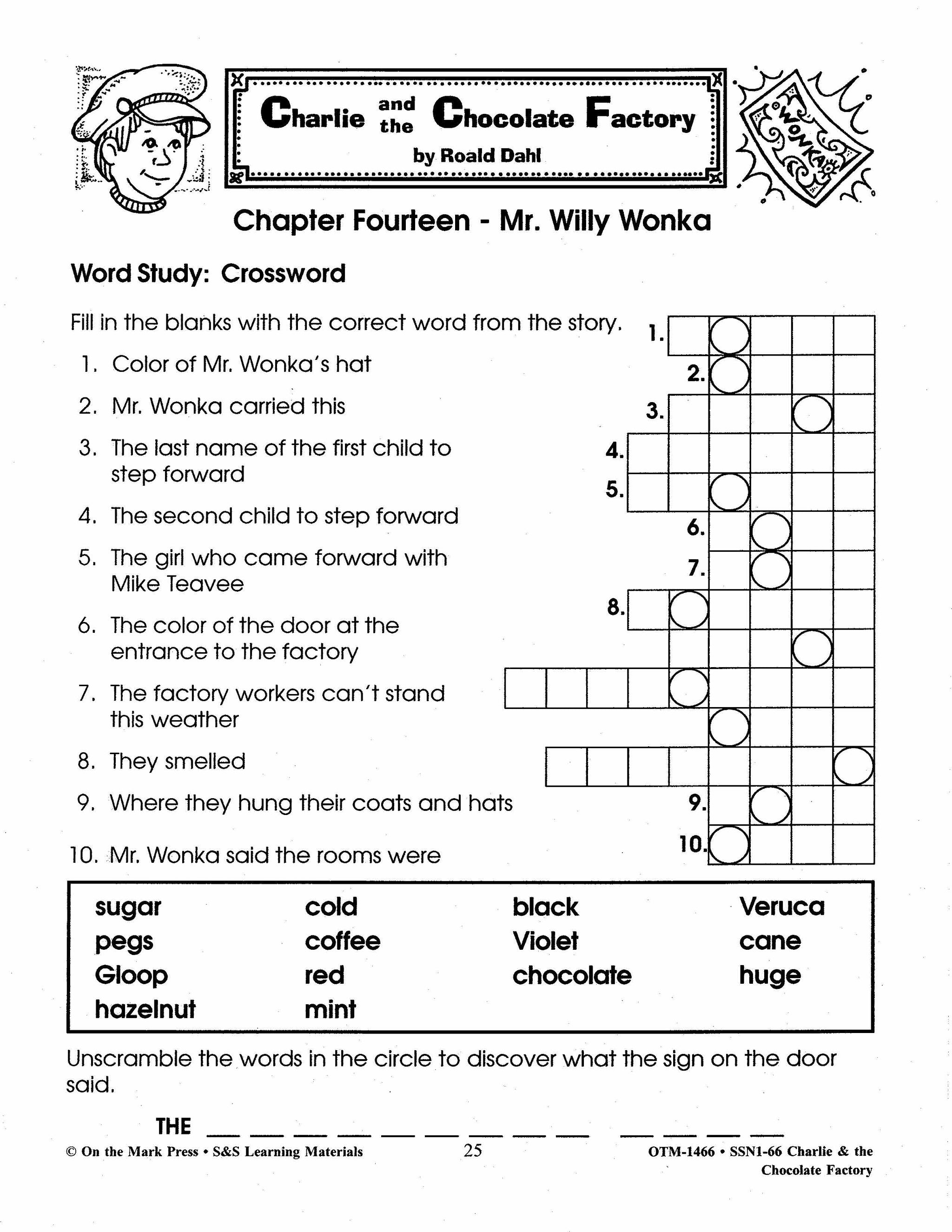 Charlie & the Chocolate Factory, by Ronald Dahl Lit Link Grades 4-6