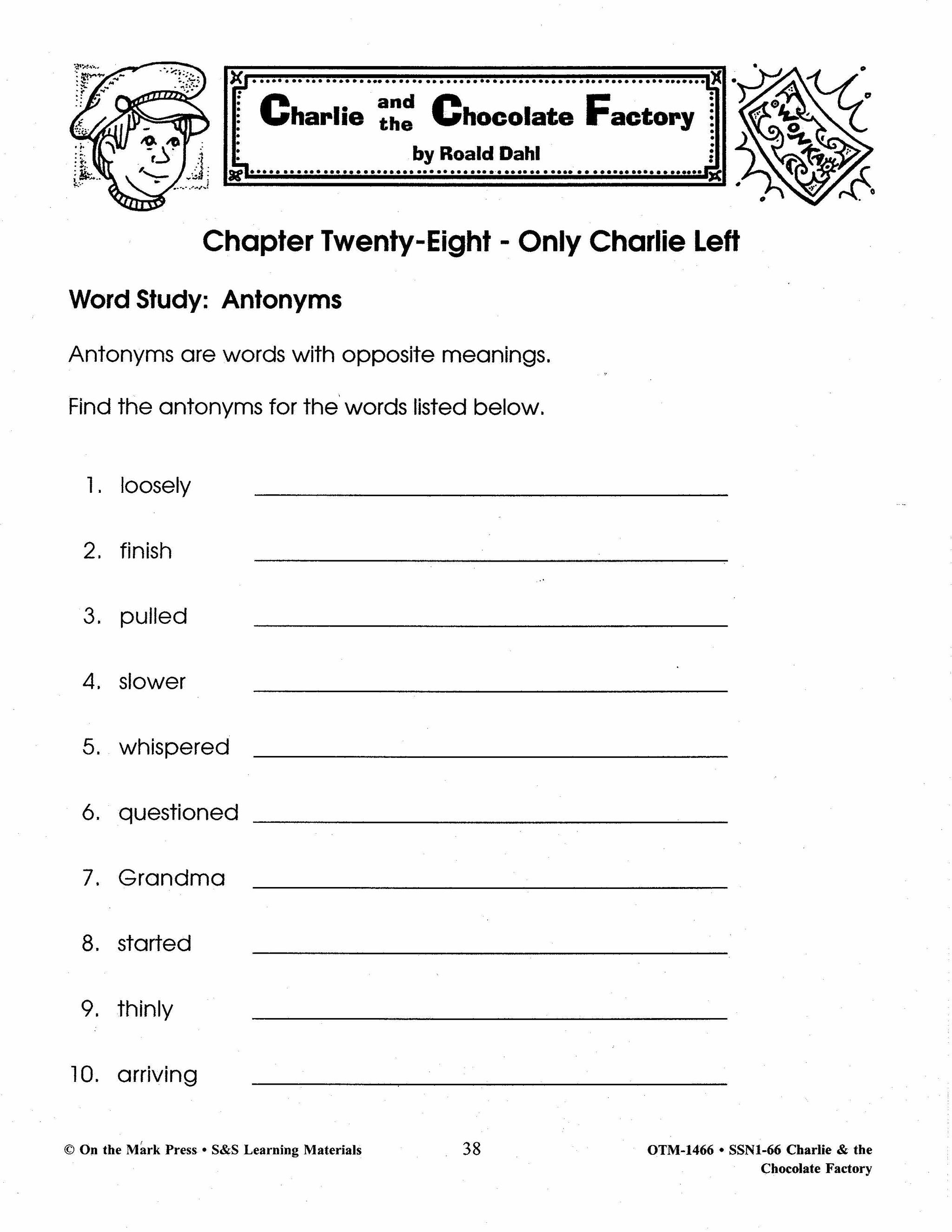 Charlie & the Chocolate Factory, by Ronald Dahl Lit Link Grades 4-6