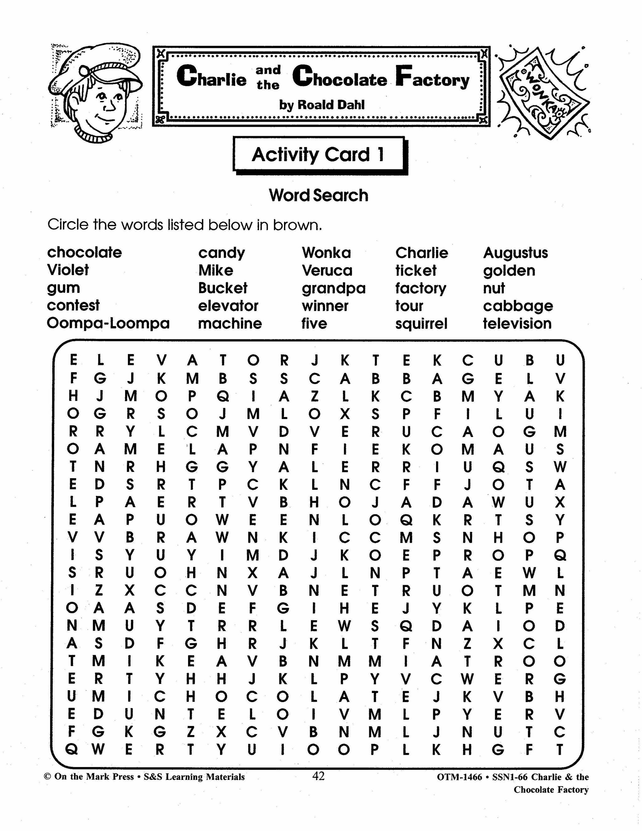 Charlie & the Chocolate Factory, by Ronald Dahl Lit Link Grades 4-6