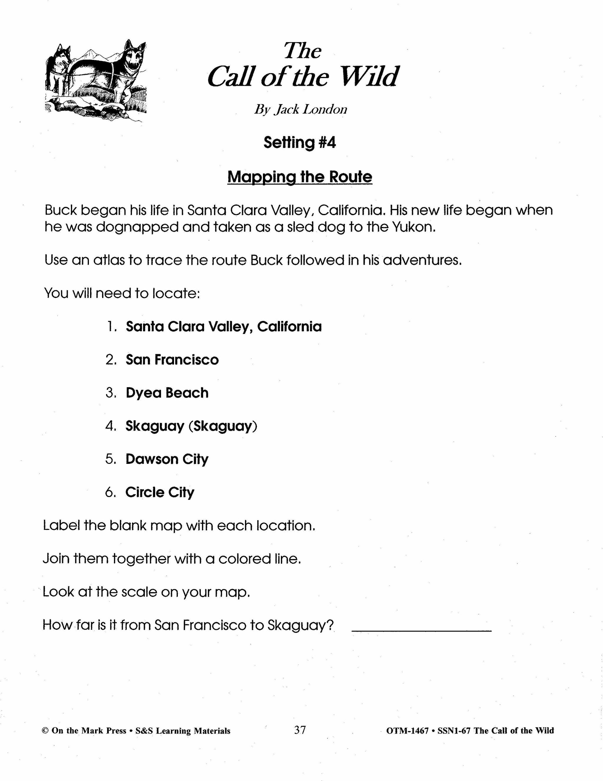 Call of the Wild, by Jack London Lit Link Grades 7-8