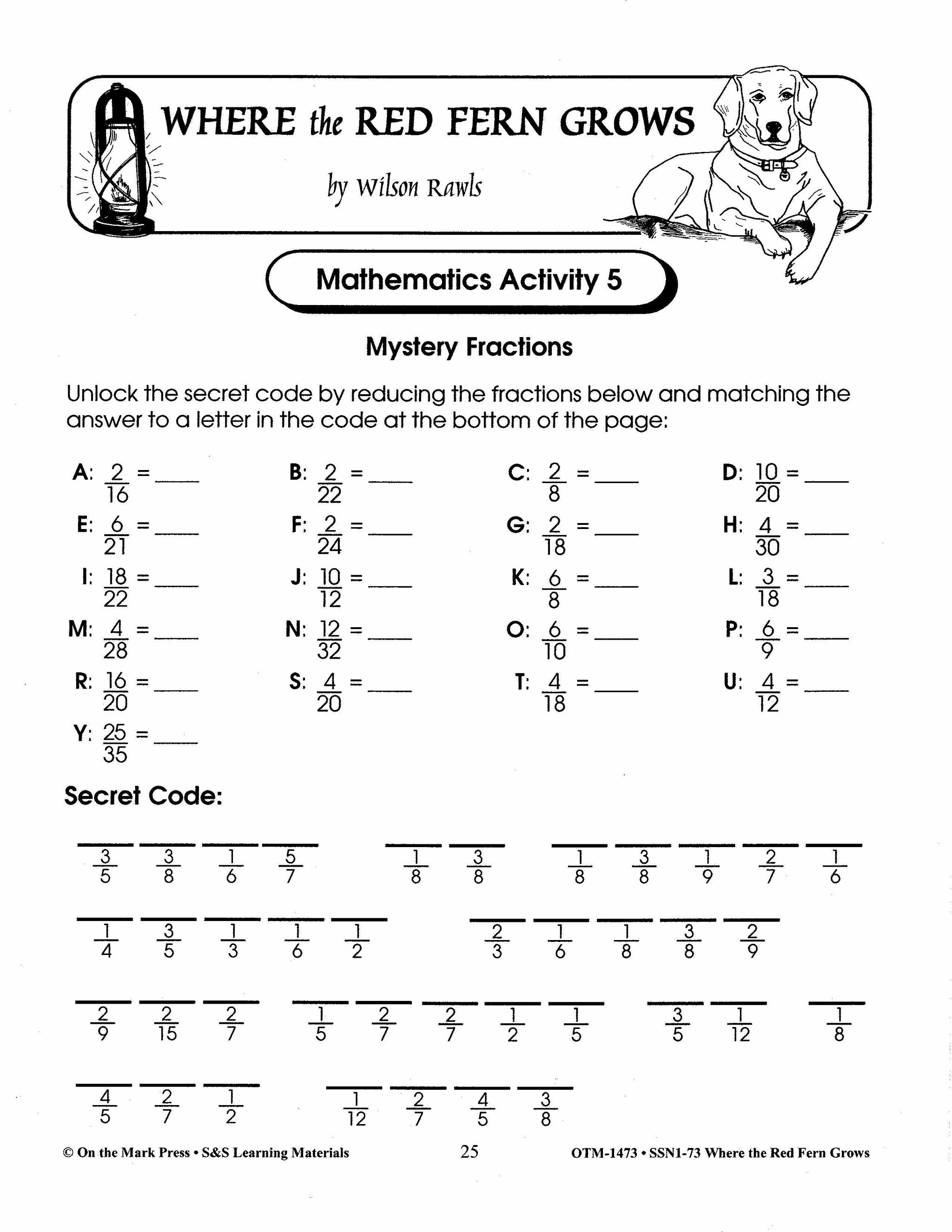 Where the Red Fern Grows, by Wilson Rawls Lit Link Grades 4-6