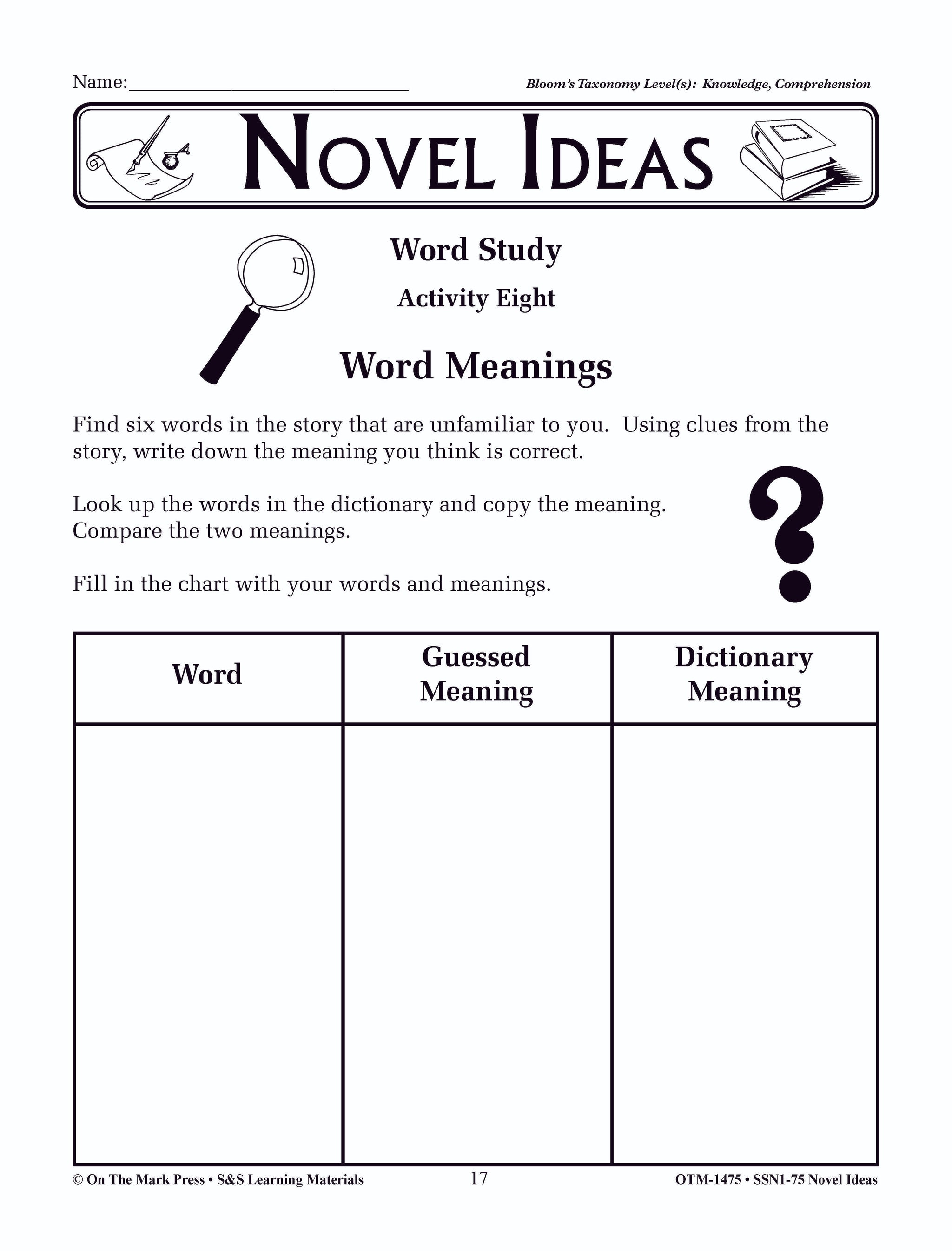 Novel Ideas Using Bloom's Taxonomy! -Activities for ANY Novel! Grades 4-6