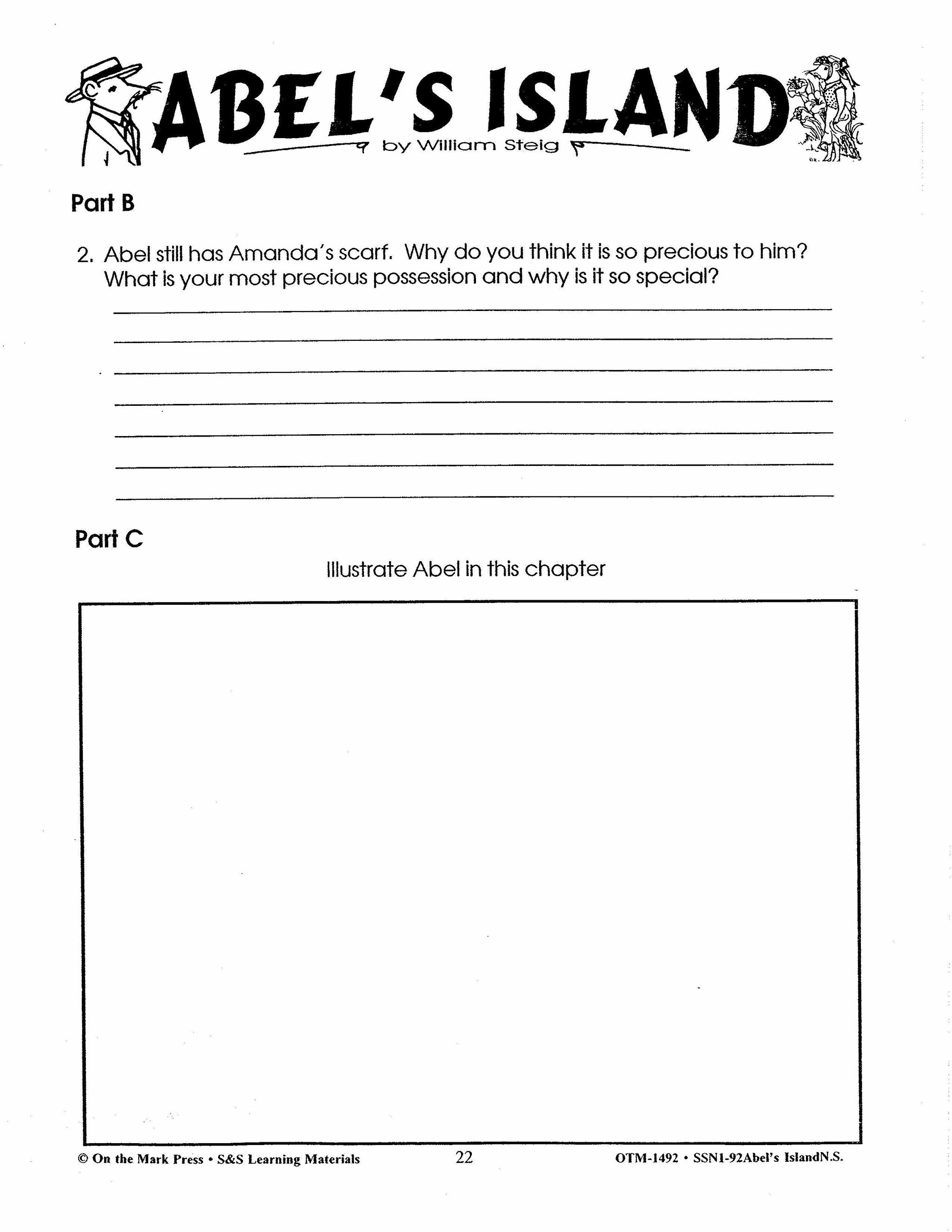 Abel's Island, by William Steig Lit Link Grades 4-6