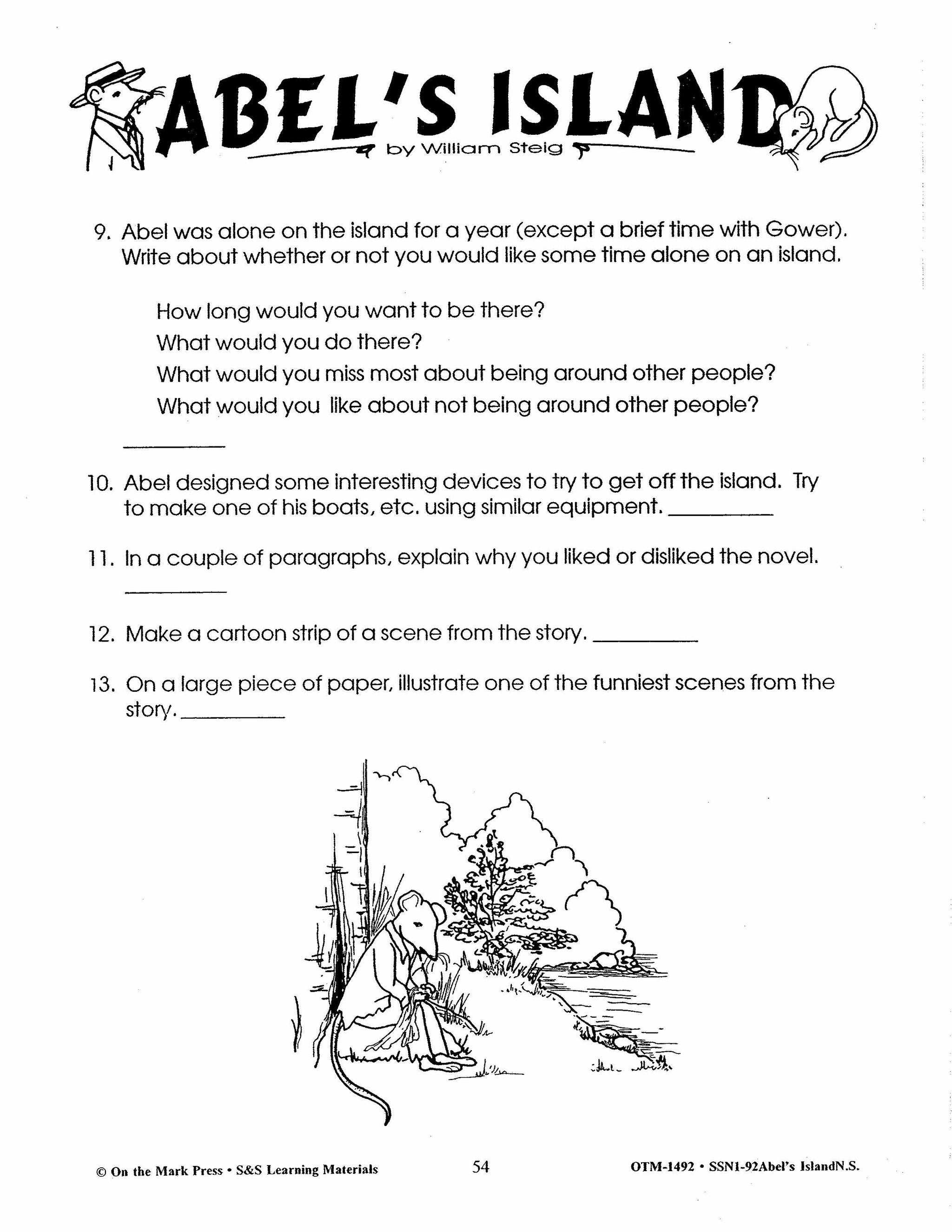 Abel's Island, by William Steig Lit Link Grades 4-6