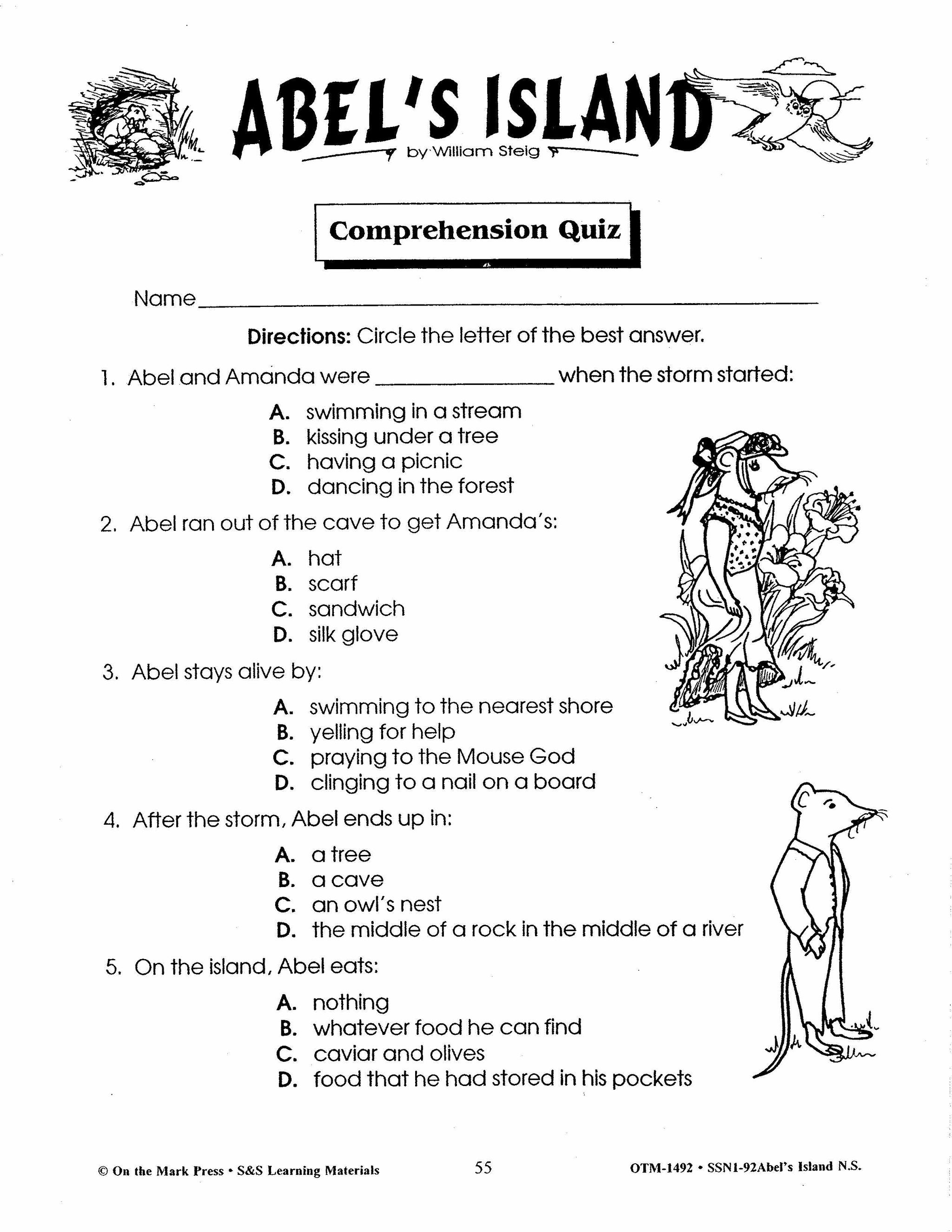 Abel's Island, by William Steig Lit Link Grades 4-6