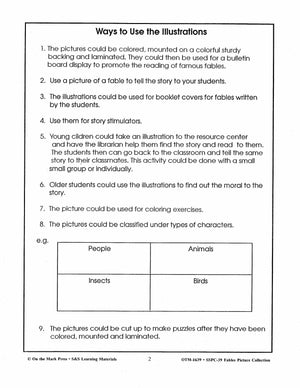 Fables Black & White Picture Collection Grades K-6