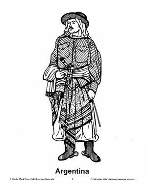 South America Black & White Picture Collection Grades 2-8