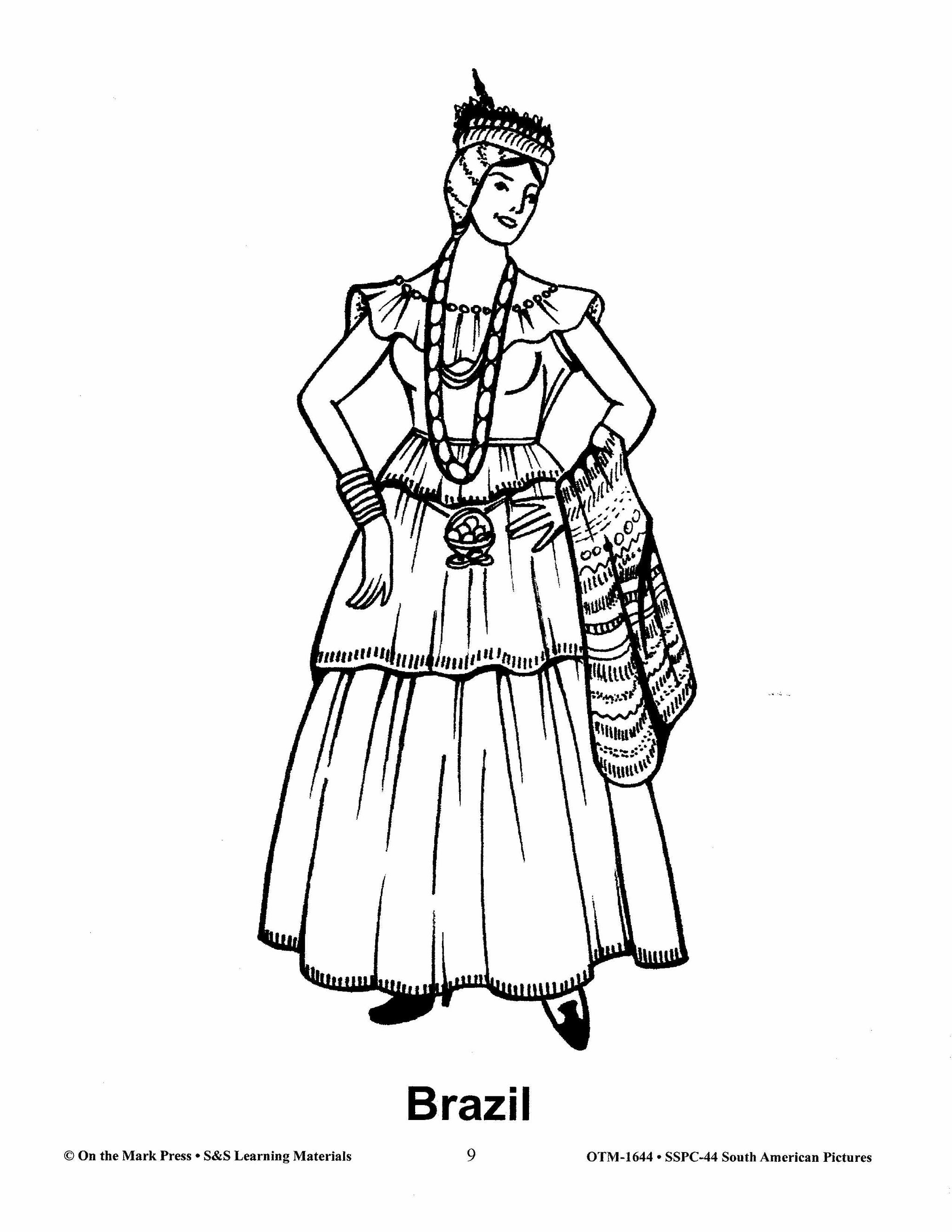 South America Black & White Picture Collection Grades 2-8