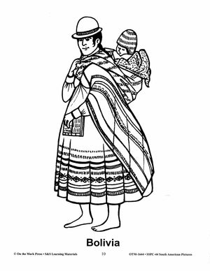 South America Black & White Picture Collection Grades 2-8