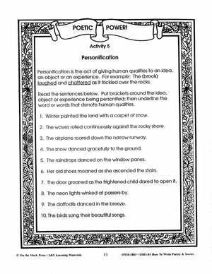 How to Write Poetry & Stories Grades 4-6