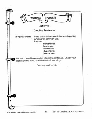 How to Write Poetry & Stories Grades 4-6