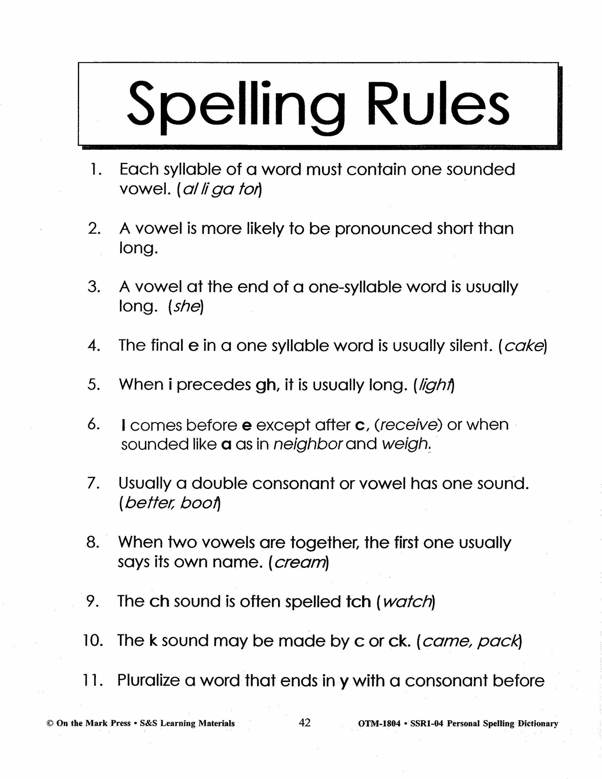 Personal Spelling Dictionary Grades 2-5