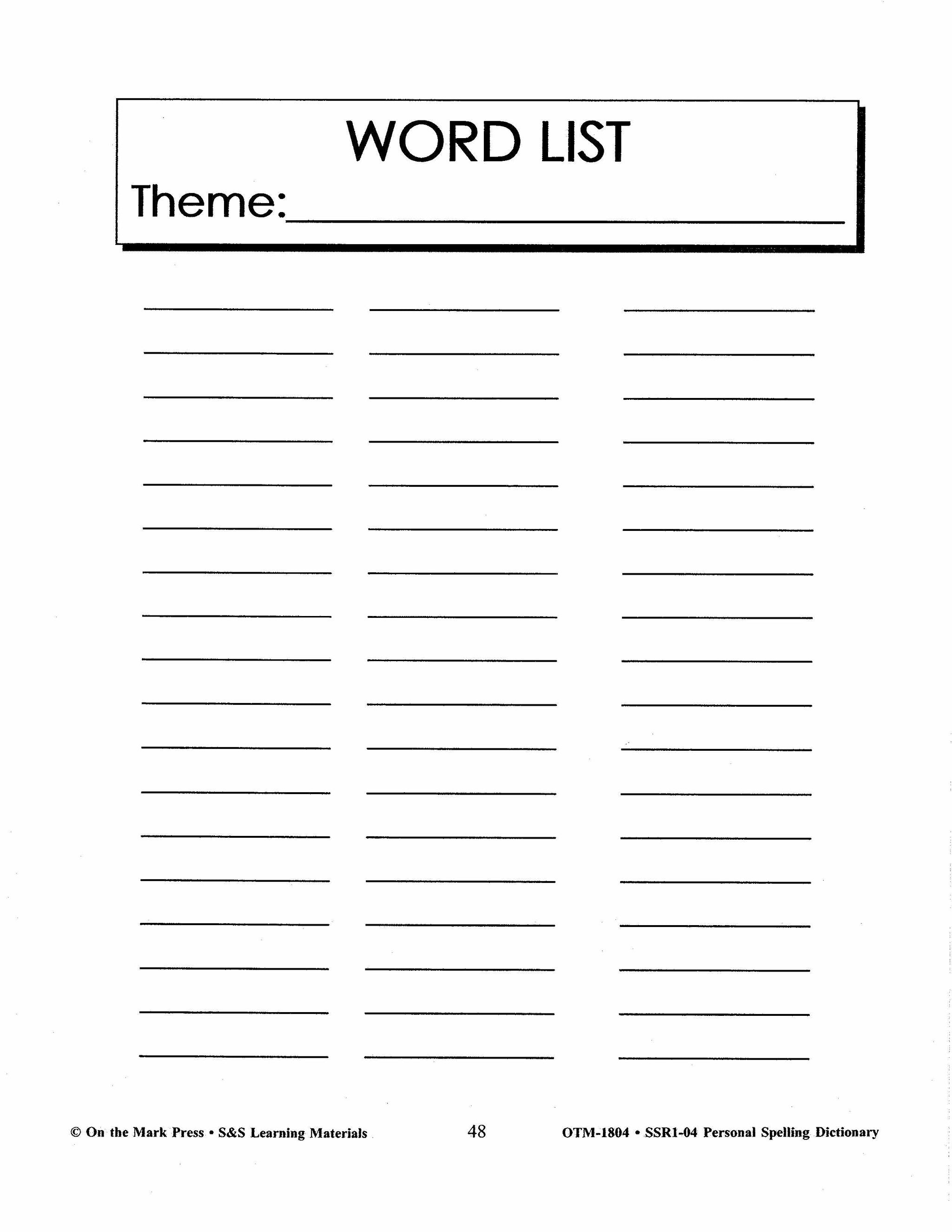 Personal Spelling Dictionary Grades 2-5