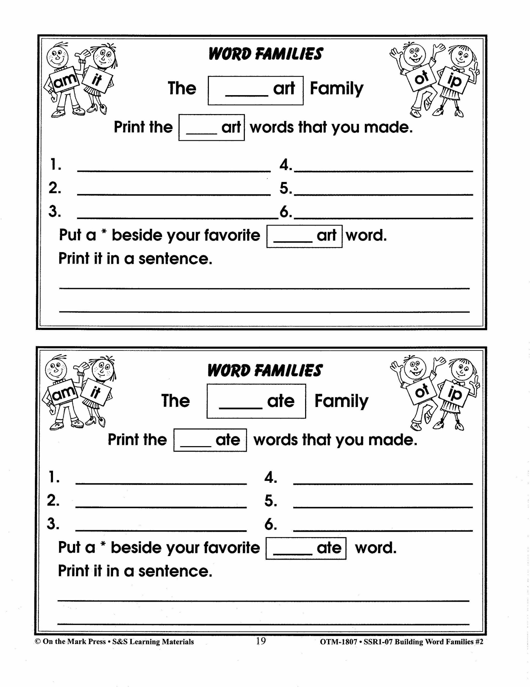 Word Families: Long Vowels Grades 1-2