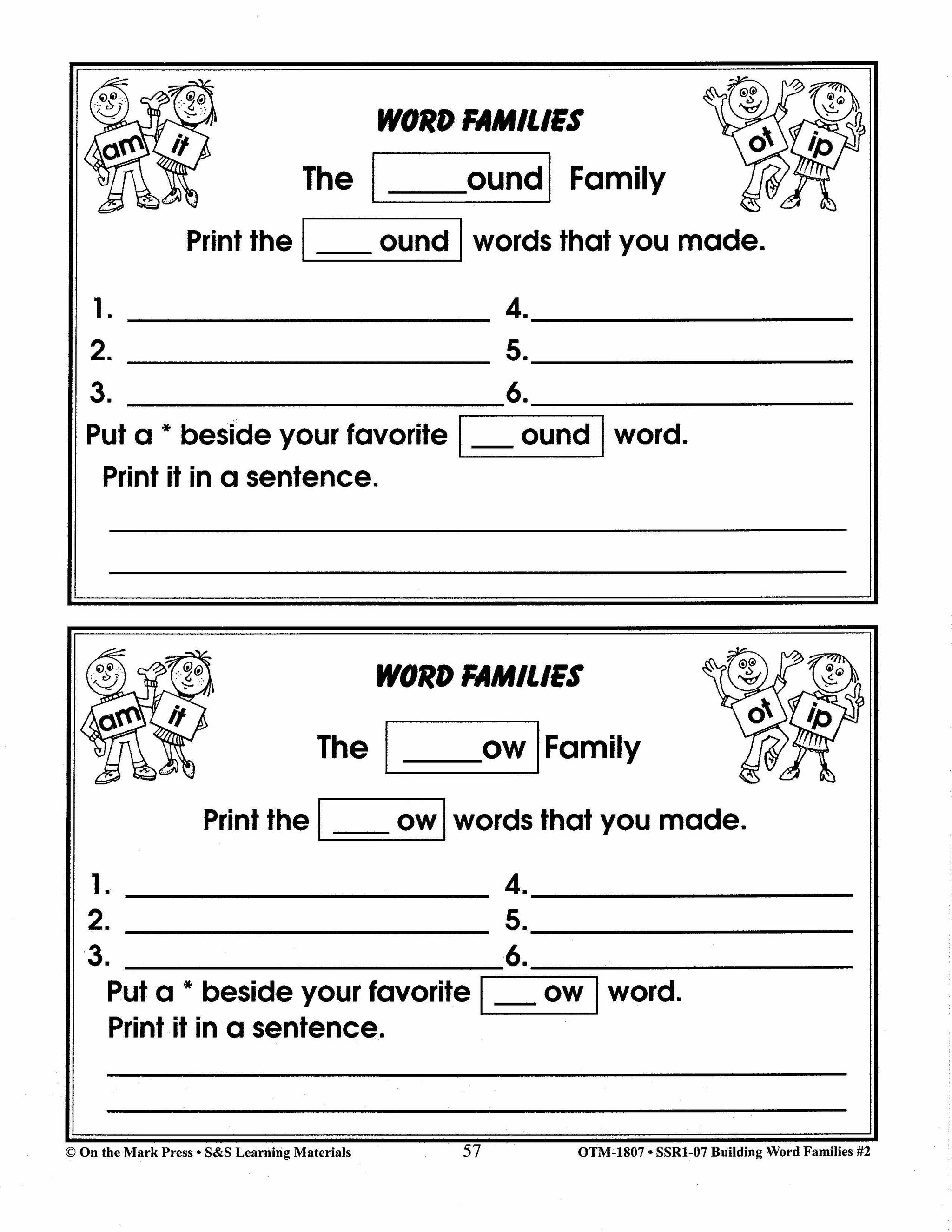Word Families: Long Vowels Grades 1-2