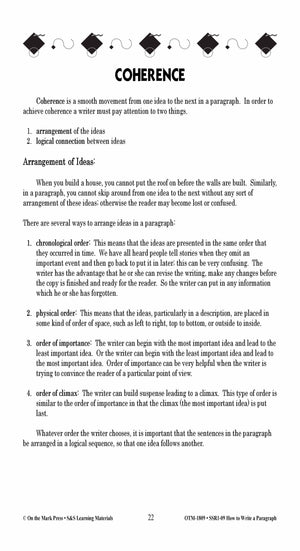 How to Write a Paragraph Grades 5-10