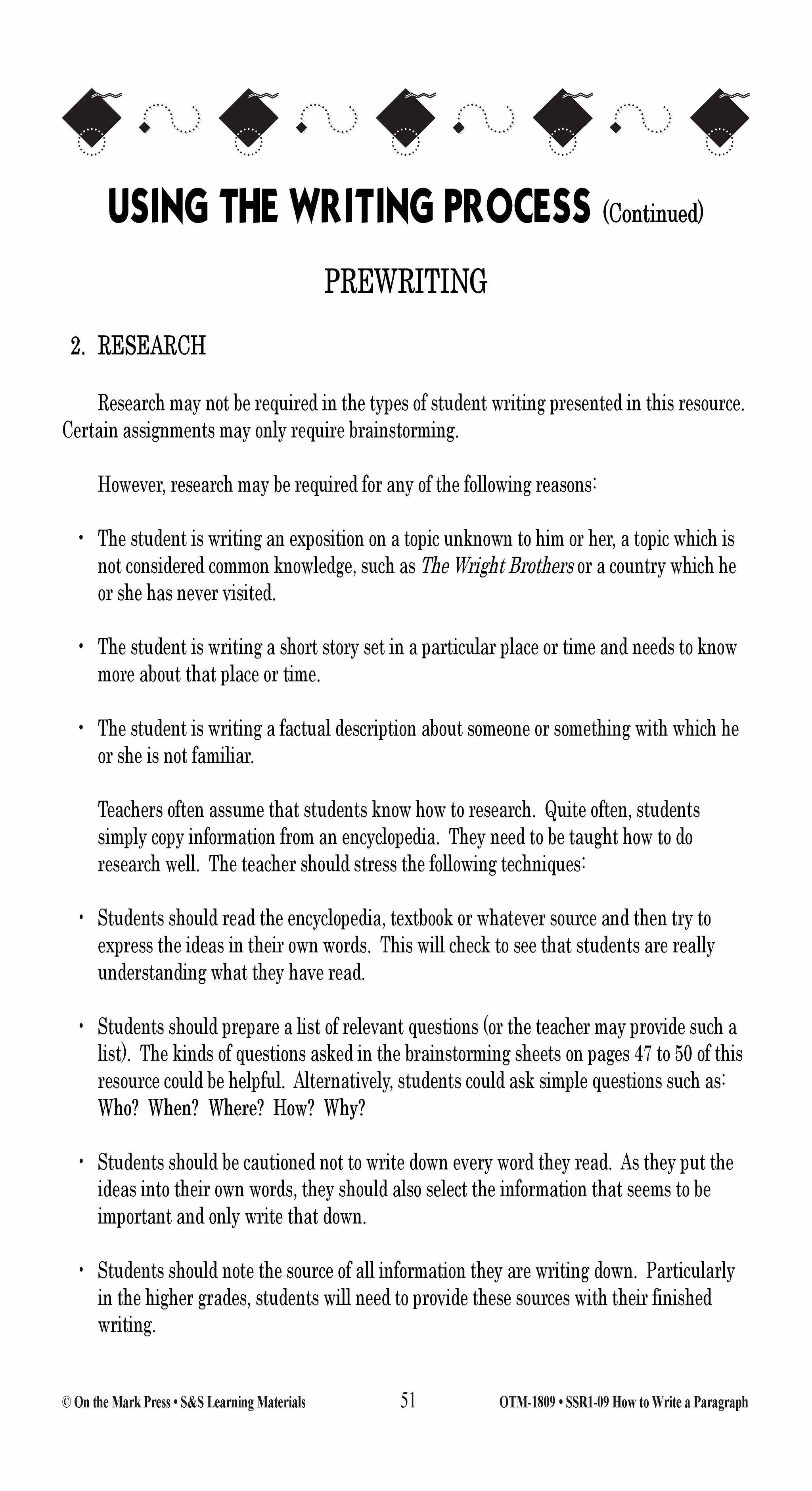 How to Write a Paragraph Grades 5-10