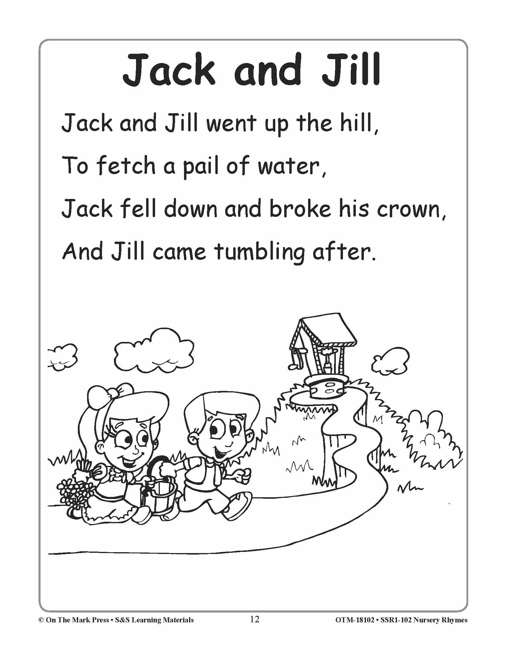 Nursery Rhymes: Developing Reading, Rhyming & Phonetic Skills Grades Kindergarten