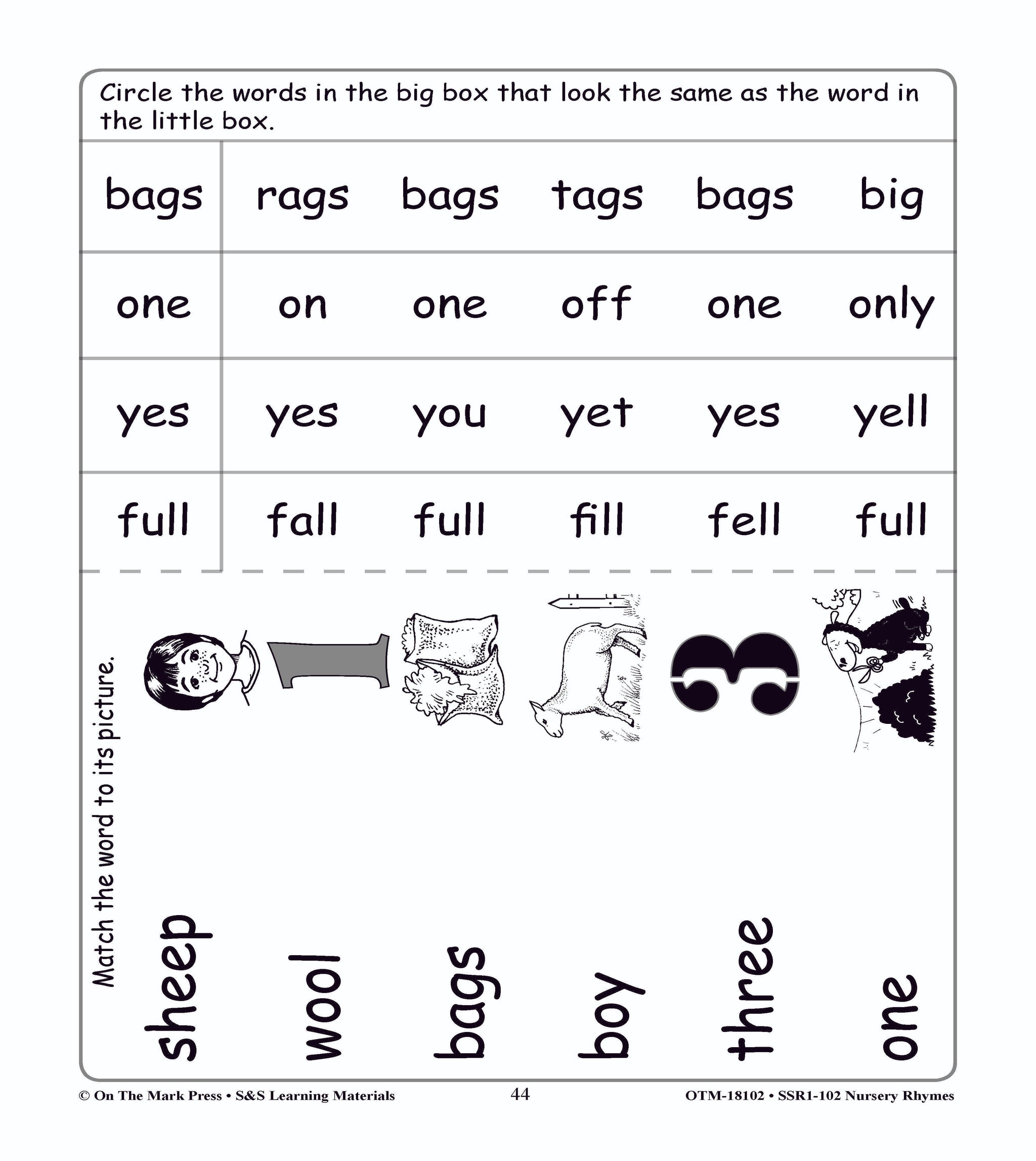 Nursery Rhymes: Developing Reading, Rhyming & Phonetic Skills Grades Kindergarten