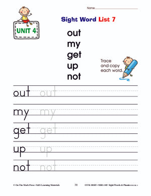 Sight Words & Phonics Book 1 Grades Junior Kindergarten to Grade 1