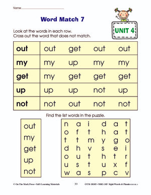 Sight Words & Phonics Book 1 Grades Junior Kindergarten to Grade 1