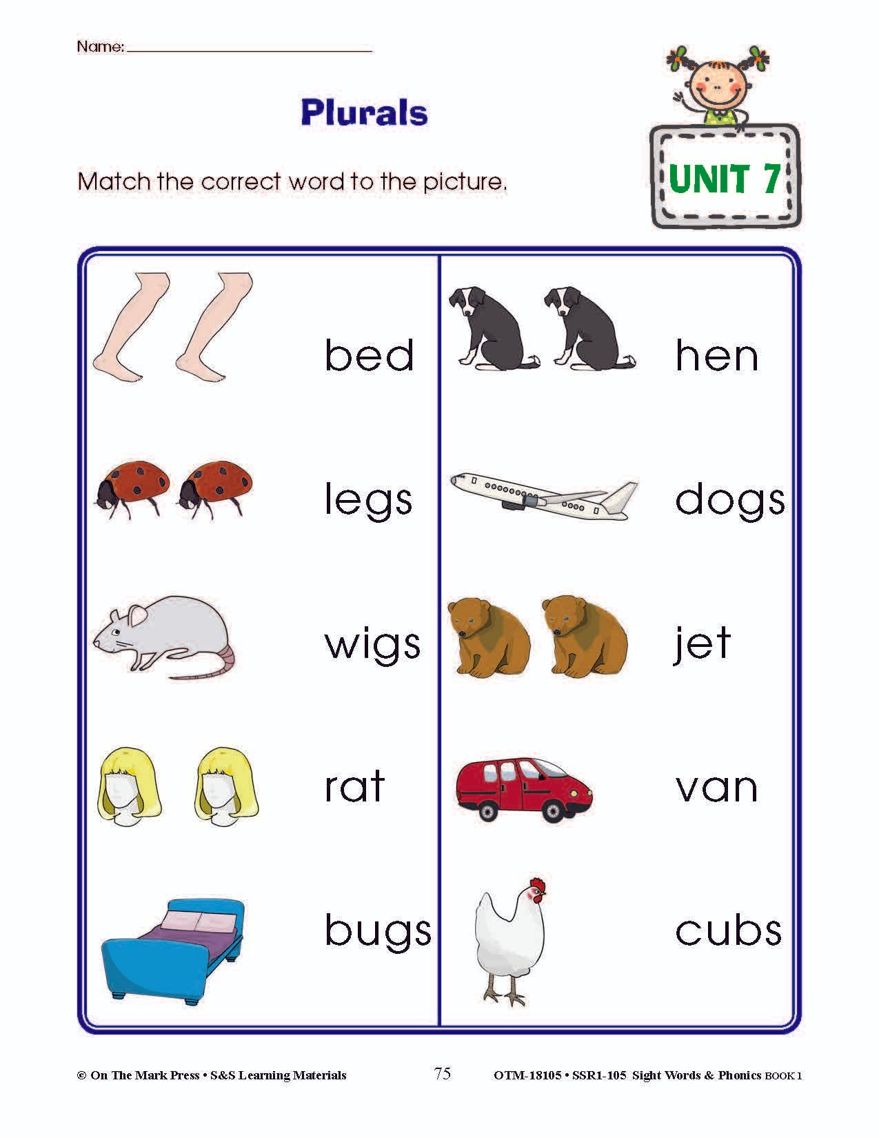 Sight Words & Phonics Book 1 Grades Junior Kindergarten to Grade 1