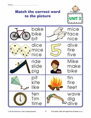 Sight Words & Phonics Book 2 Grades Junior Kindergarten to Grade 1