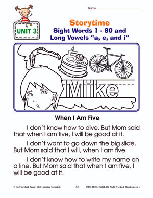 Sight Words & Phonics Book 2 Grades Junior Kindergarten to Grade 1