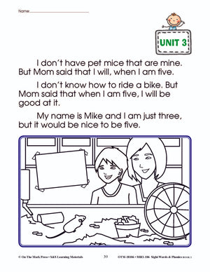 Sight Words & Phonics Book 2 Grades Junior Kindergarten to Grade 1