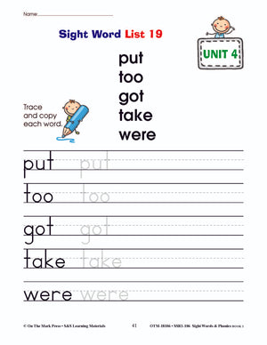 Sight Words & Phonics Book 2 Grades Junior Kindergarten to Grade 1