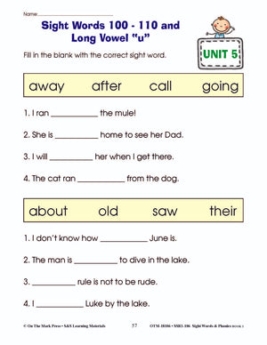Sight Words & Phonics Book 2 Grades Junior Kindergarten to Grade 1