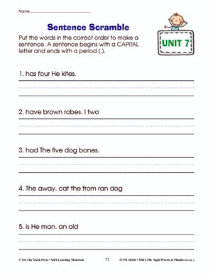 Sight Words & Phonics Book 2 Grades Junior Kindergarten to Grade 1