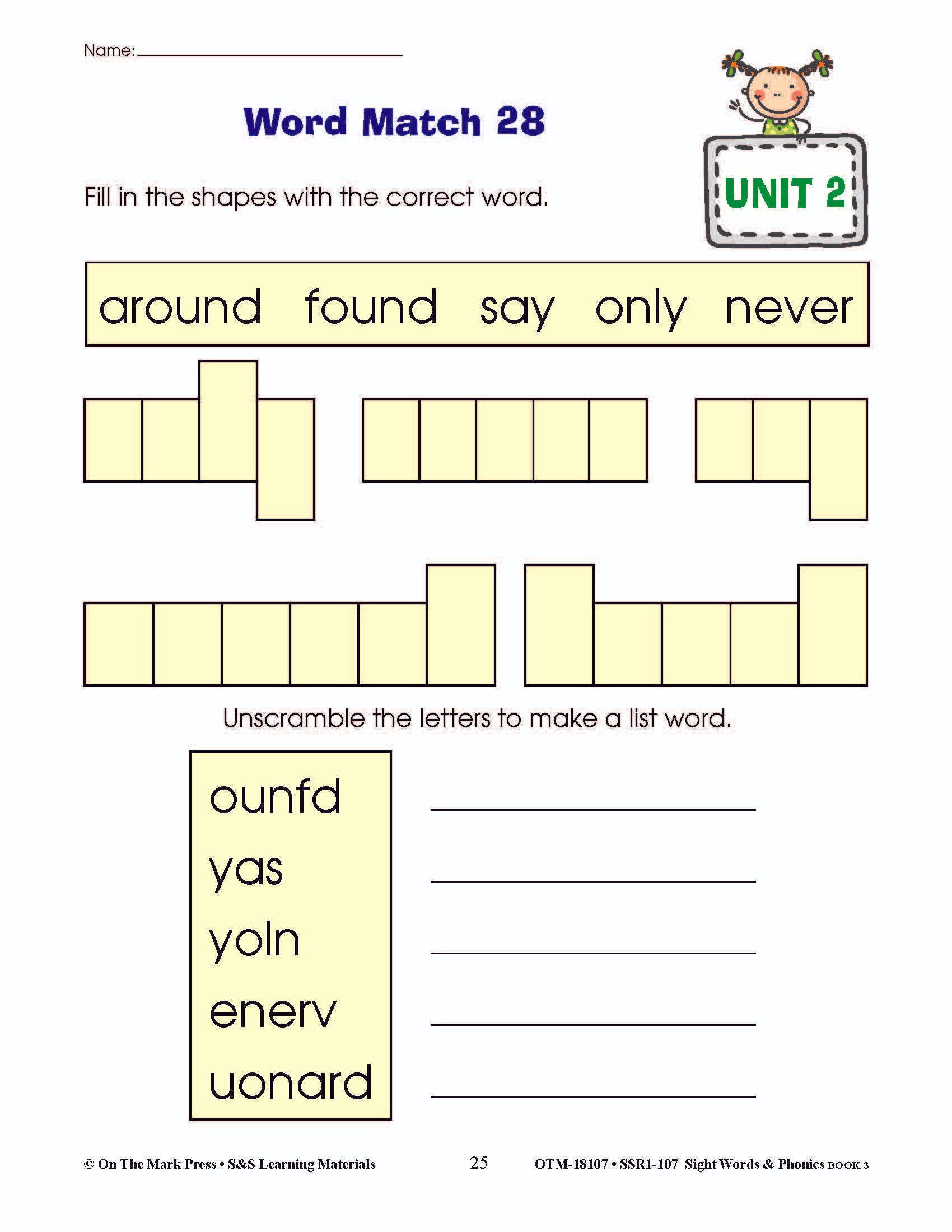 Sight Words & Phonics Book 3 Grades Junior Kindergarten to Grade 1