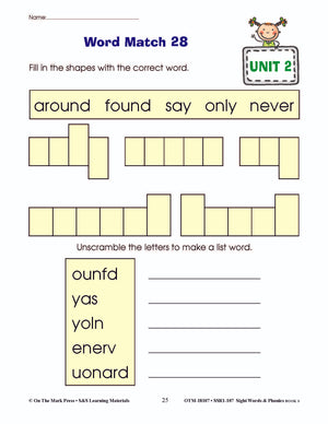 Sight Words & Phonics Book 3 Grades Junior Kindergarten to Grade 1