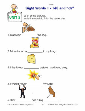 Sight Words & Phonics Book 3 Grades Junior Kindergarten to Grade 1