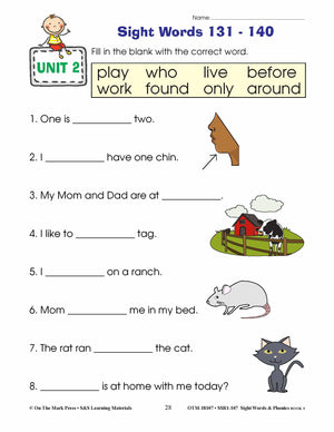 Sight Words & Phonics Book 3 Grades Junior Kindergarten to Grade 1