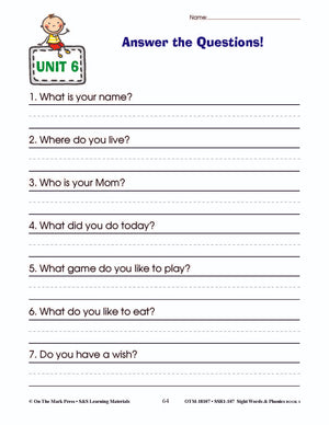 Sight Words & Phonics Book 3 Grades Junior Kindergarten to Grade 1