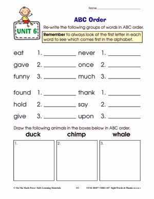 Sight Words & Phonics Book 3 Grades Junior Kindergarten to Grade 1